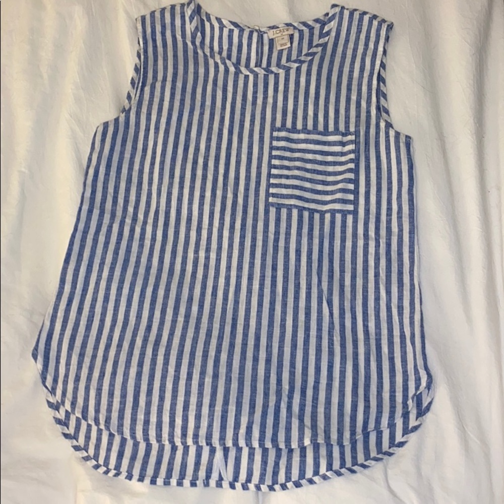 JCrew Factory Striped Linen Tunic Tank